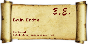 Brün Endre névjegykártya